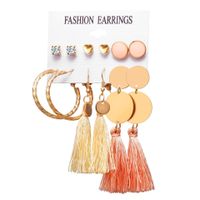 1 Set Modern Style Tassel Flower Plating Alloy Earrings sku image 14