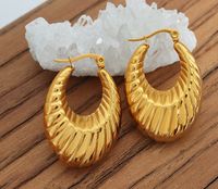 1 Pair Simple Style Classic Style Twist Plating Titanium Steel Gold Plated Ear Studs main image 2