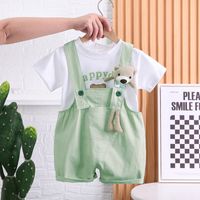 Cute Letter Bear Cotton Girls Clothing Sets main image 3