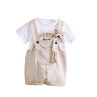 Cute Letter Bear Cotton Girls Clothing Sets main image 2