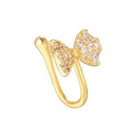 Cool Style Animal Bow Knot Airplane Brass Plating Inlay Zircon 18k Gold Plated White Gold Plated Nose Ring sku image 7