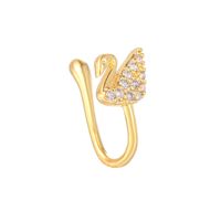 Cool Style Animal Bow Knot Airplane Brass Plating Inlay Zircon 18k Gold Plated White Gold Plated Nose Ring sku image 11