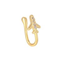 Cool Style Animal Bow Knot Airplane Brass Plating Inlay Zircon 18k Gold Plated White Gold Plated Nose Ring sku image 13