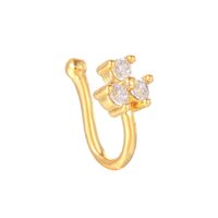 Cool Style Animal Bow Knot Airplane Brass Plating Inlay Zircon 18k Gold Plated White Gold Plated Nose Ring sku image 15