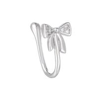 Cool Style Animal Bow Knot Airplane Brass Plating Inlay Zircon 18k Gold Plated White Gold Plated Nose Ring sku image 18