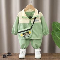 Sports Color Block Cotton Boys Clothing Sets sku image 8