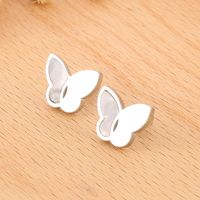 Titanium Steel 18K Gold Plated Simple Style Shiny Plating Inlay Butterfly Shell Bracelets Earrings Necklace main image 7