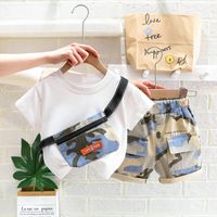 Sports Solid Color Camouflage Cotton Boys Clothing Sets sku image 13