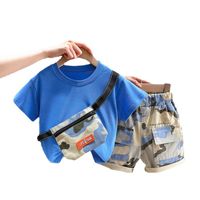 Sports Solid Color Camouflage Cotton Boys Clothing Sets main image 2