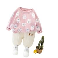 Casual Rabbit Letter Duck Cotton Boys Clothing Sets main image 5