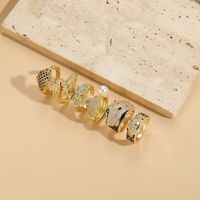 Casual Classic Style Animal Copper Asymmetrical Plating Inlay Pearl Zircon 14k Gold Plated Open Rings main image 5
