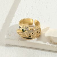 Casual Classic Style Animal Copper Asymmetrical Plating Inlay Pearl Zircon 14k Gold Plated Open Rings sku image 6