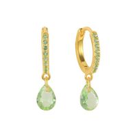 Fashion Water Droplets Brass Inlay Zircon Dangling Earrings 1 Pair sku image 4