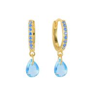 Fashion Water Droplets Brass Inlay Zircon Dangling Earrings 1 Pair sku image 3