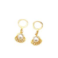1 Pair Elegant Lady Geometric Flower Bow Knot Inlay Copper Artificial Pearls Zircon Drop Earrings main image 5
