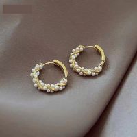 1 Pair Elegant Lady Geometric Flower Bow Knot Inlay Copper Artificial Pearls Zircon Drop Earrings sku image 9