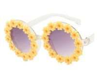 Vacation Beach Flower Ac Round Frame Full Frame Kids Sunglasses sku image 1