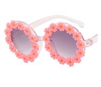 Vacation Beach Flower Ac Round Frame Full Frame Kids Sunglasses sku image 2