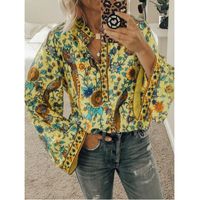 Women's Blouse Long Sleeve Blouses Printing Casual Vintage Style Flower main image 5