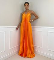 Women's Party Dress Elegant Sexy Pleated Sleeveless Solid Color Maxi Long Dress Banquet main image 6
