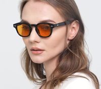 Retro Solid Color Ac Oval Frame Full Frame Women's Sunglasses main image 1