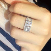 Classic Style Solid Color Brass Inlay High Carbon Diamond Rings main image 1