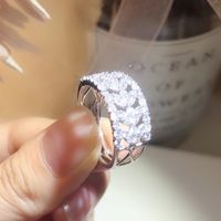 Classic Style Solid Color Brass Inlay High Carbon Diamond Rings main image 3