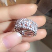 Classic Style Solid Color Brass Inlay High Carbon Diamond Rings main image 2