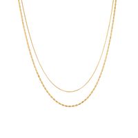 Titan Stahl 18 Karat Vergoldet Einfacher Stil Überzug Einfarbig Geschichtete Halskette main image 3