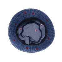Women's Simple Style Heart Shape Flower Embroidery Flat Eaves Bucket Hat main image 3