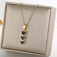 Titanium Steel 18K Gold Plated Cute Vacation Heart Shape Jewelry Set main image 4