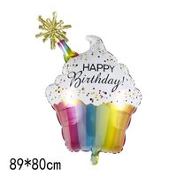 Birthday Bear Crown Cake Aluminum Film Birthday Balloons 1 Piece sku image 5