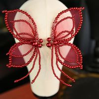Fashion Handmade Silk Yarn Butterfly Hairpin Bride Hair Accessories 2 Set sku image 1