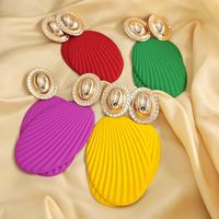1 Pair Exaggerated Modern Style Geometric Oval Plating Iron Earrings main image 1