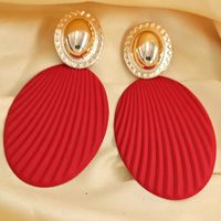 1 Pair Exaggerated Modern Style Geometric Oval Plating Iron Earrings sku image 2