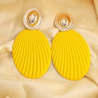 1 Pair Exaggerated Modern Style Geometric Oval Plating Iron Earrings main image 5