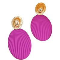 1 Pair Exaggerated Modern Style Geometric Oval Plating Iron Earrings main image 4