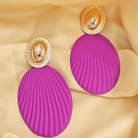 1 Pair Exaggerated Modern Style Geometric Oval Plating Iron Earrings sku image 4