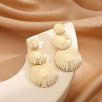 1 Pair Retro Round Plating Metal Drop Earrings main image 5