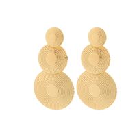 1 Pair Retro Round Plating Metal Drop Earrings main image 2