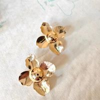 1 Pair Elegant Flower Plating Metal Ear Studs sku image 1