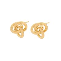 1 Pair Simple Style Knot Plating Copper Ear Studs main image 3