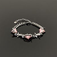 Wholesale Jewelry Ig Style Heart Shape Alloy Rhinestones Inlay Bracelets main image 4