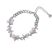 Wholesale Jewelry Ig Style Heart Shape Alloy Rhinestones Inlay Bracelets main image 3