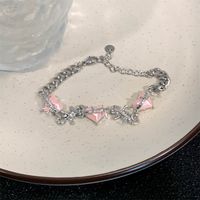 Wholesale Jewelry Ig Style Heart Shape Alloy Rhinestones Inlay Bracelets main image 2