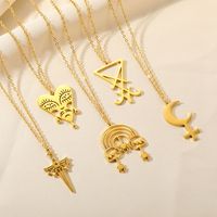 Simple Style Devil's Eye Heart Shape Butterfly Stainless Steel Plating Hollow Out Pendant Necklace main image 4