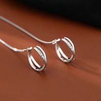 1 Pair Simple Style Geometric Plating Sterling Silver Ear Cuffs main image 3