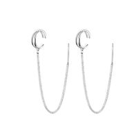 1 Pair Simple Style Geometric Plating Sterling Silver Ear Cuffs main image 2