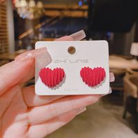 1 Pair Modern Style Heart Shape Plating Alloy Ear Studs sku image 1