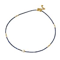 Classic Style Geometric Freshwater Pearl Lapis Lazuli Brass Wholesale Necklace main image 4